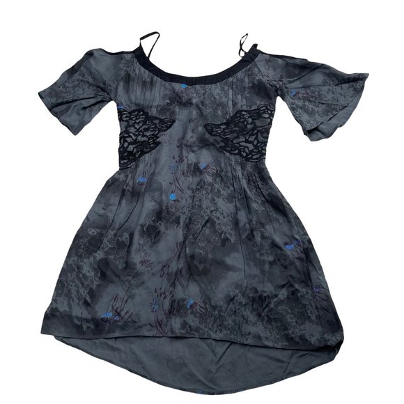 Free People Dresses & Skirts - Free People Womens Fit & Flare Dress Size 6 Black Mini Off the Shoulder W/ Strap